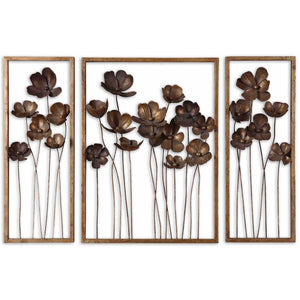 Metal Blossoms Wall Art  - Set of 3