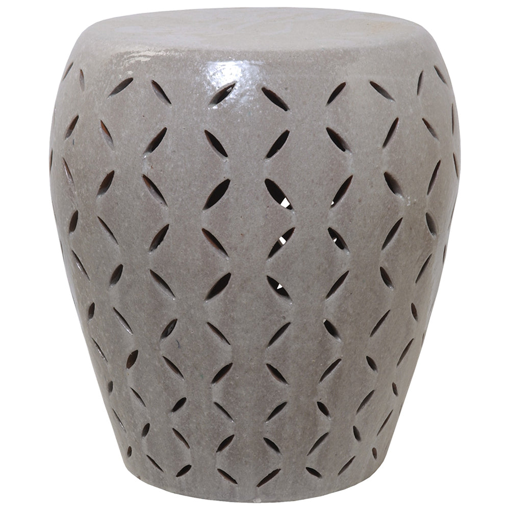 Oversized Lattice Garden Stool - Grey