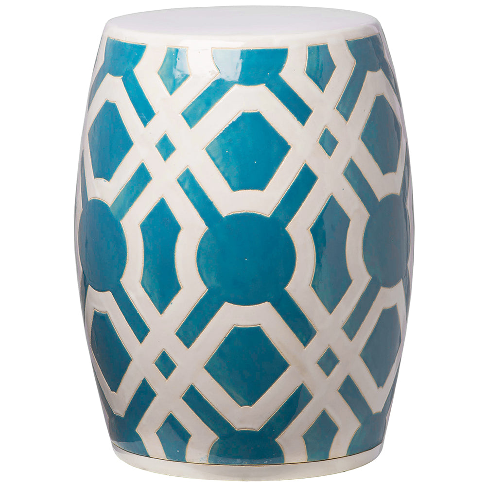 Trellis Garden Stool - Turquoise