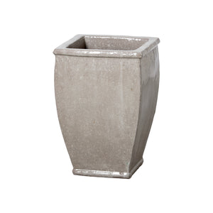 Small Square Planter with a Gray Glaze