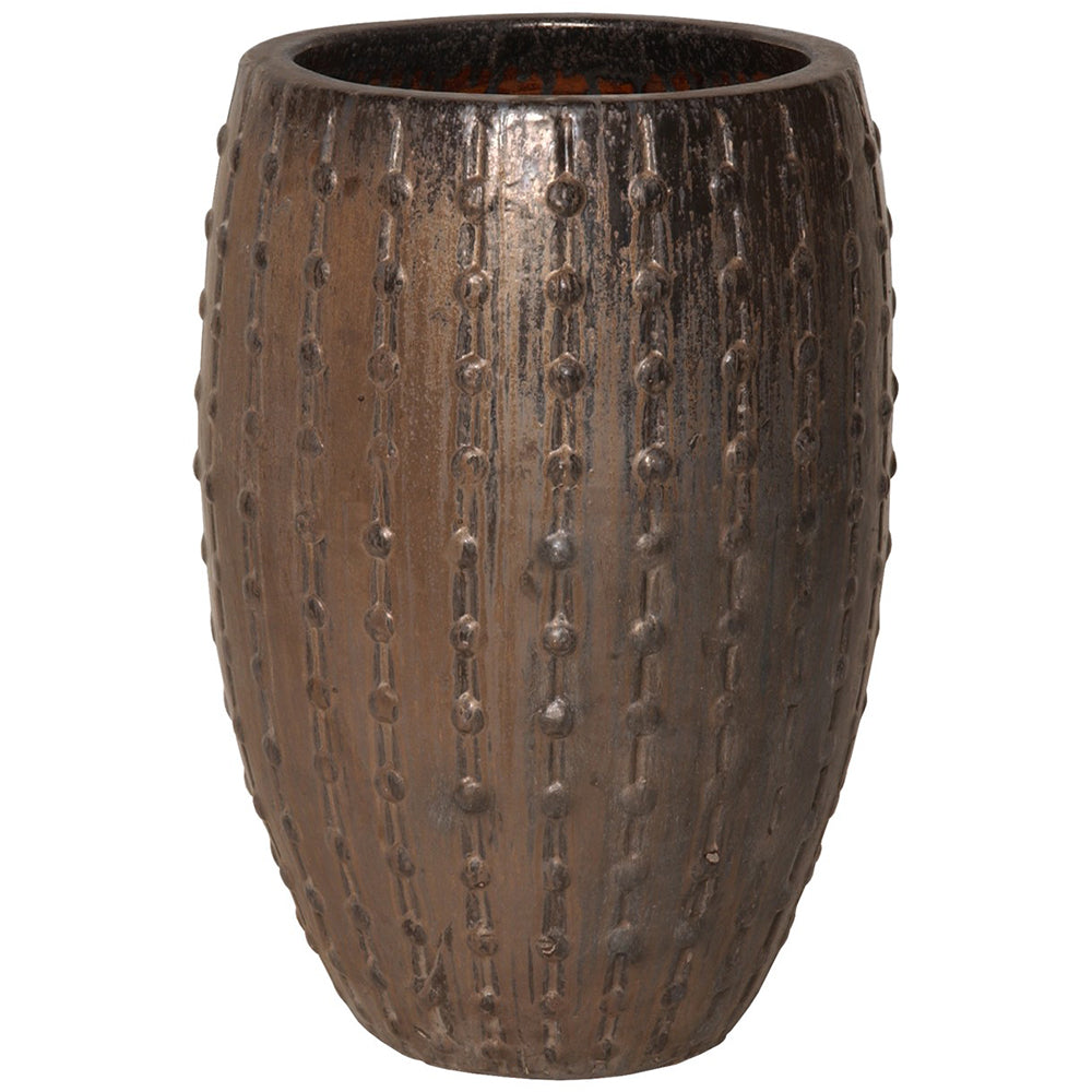Studded Ceramic Planter - Bronze