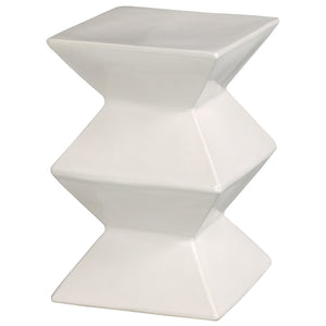 Zigzag Garden Stool - White