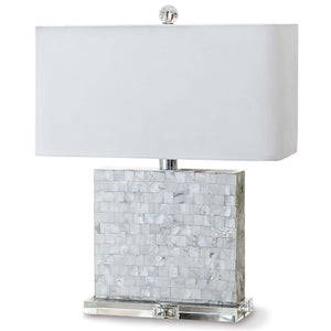 Regina Andrew Square Mother of Pearl Table Lamp with Acrylic Base