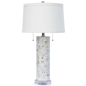 Regina Andrew Cylindrical Mother of Pearl Table Lamp with Acrylic Base