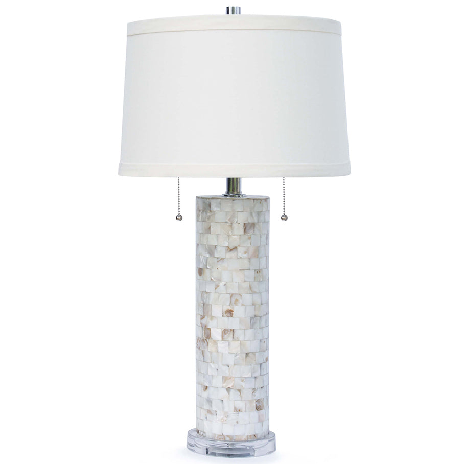 Regina Andrew Cylindrical Mother of Pearl Table Lamp with Acrylic Base