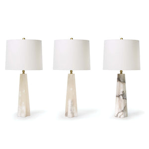 Regina Andrew Small Tapered Alabaster Table Lamp with Linen Shade