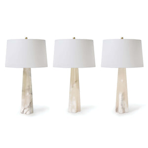 Regina Andrew Large Tapered Alabaster Table Lamp with Linen Shade
