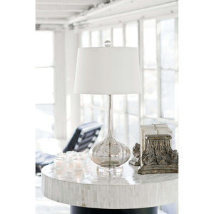 Regina Andrew Glass Teardrop Table Lamp with Crystal Base – Antique Mercury