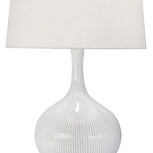 Regina Andrew White Ceramic Teardrop Table Lamp with Crystal Base
