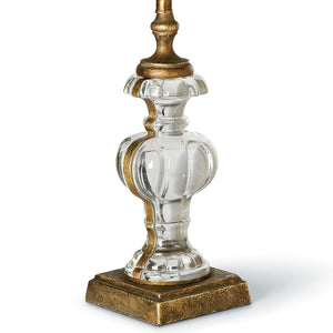 Southern Living Parisian Ornate Glass Table Lamp with Linen Shade