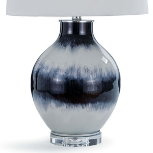 Coastal Living Indigo Glass Table Lamp with Crystal Base