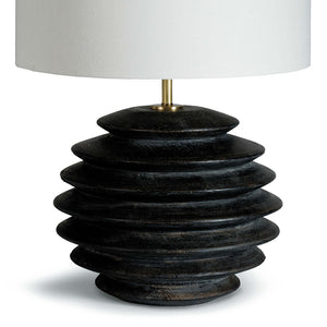 Coastal living Round Accordion Birch Wood Table Lamp – Ebony