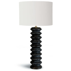 Tall Accordion Birch Wood Table Lamp – Ebony