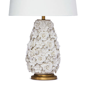 Southern Living Alice Porcelain Flowers Table Lamp with Linen Shade