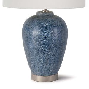 Regina Andrew Faux Shagreen Ceramic Table Lamp with Linen Shade – Indigo