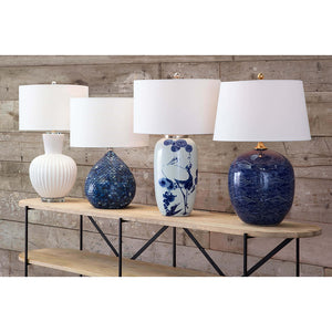 Regina Andrew Fluted Ceramic Table Lamp with Crystal Base