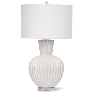 Regina Andrew Fluted Ceramic Table Lamp with Crystal Base