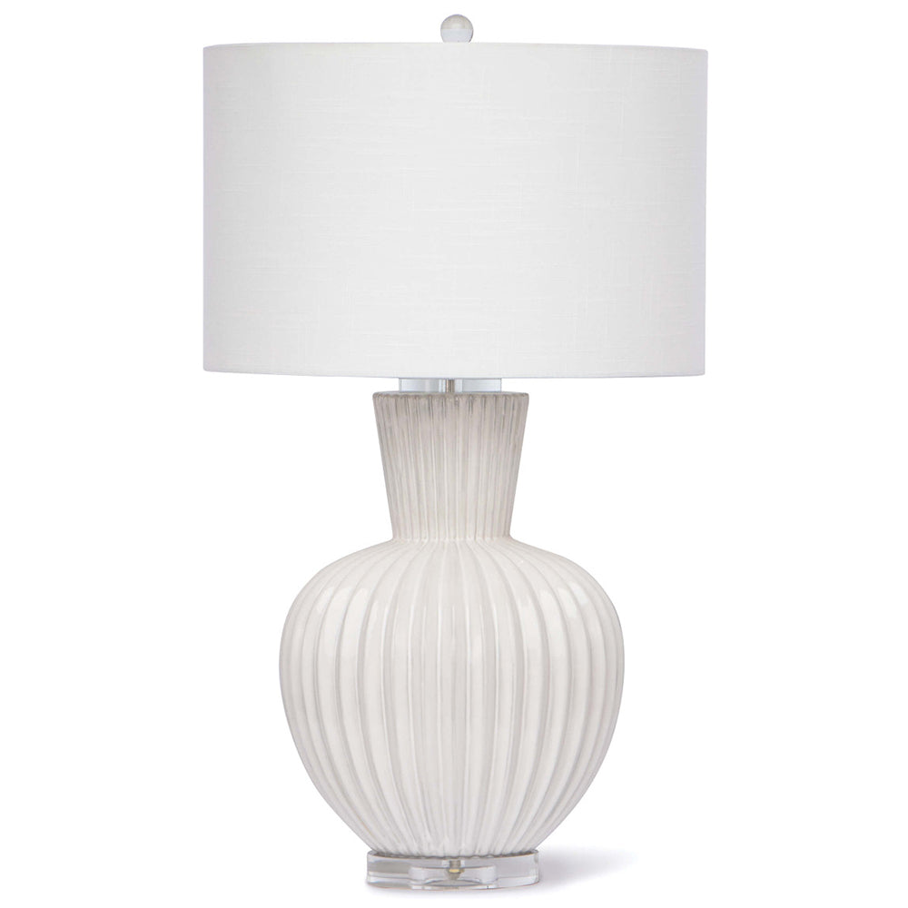 Regina Andrew Fluted Ceramic Table Lamp with Crystal Base