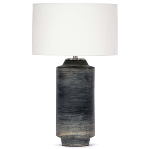 Regina Andrew Textured Ceramic Cylinder Table Lamp with Linen Shade
