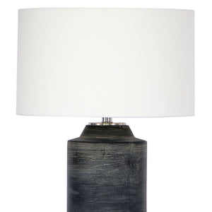 Regina Andrew Textured Ceramic Cylinder Table Lamp with Linen Shade