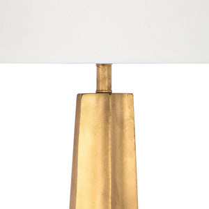 Regina Andrew Retro Tapered Table Lamp with Linen Shade – Gold Leaf