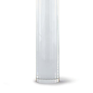 Regina Andrew Crystal Column Table Lamp with Grey Linen Shade