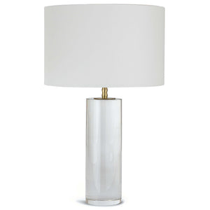 Regina Andrew Crystal Column Table Lamp with Natural Linen Shade
