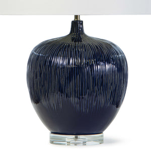 Regina Andrew Textured Blue Ceramic Table Lamp with Crystal Base