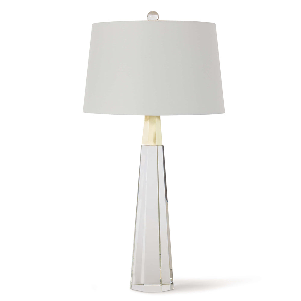 Regina Andrew Tapered Crystal Table Lamp with Linen Shade