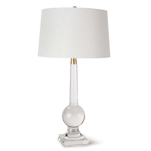 Regina Andrew Crystal Sculpture Table Lamp with Linen Shade