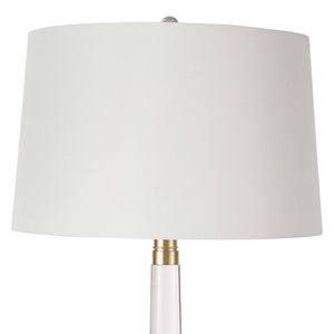 Regina Andrew Crystal Sculpture Table Lamp with Linen Shade