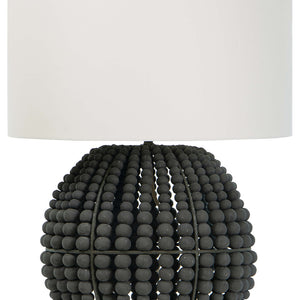 Regina Andrew Charcoal Wooden Beads Table Lamp with Linen Shade