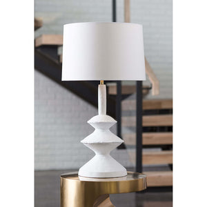 Regina Andrew Sculptured Aluminum Table Lamp with Linen Shade