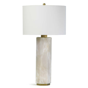 Regina Andrew Alabaster Column Table Tamp with Linen Shade