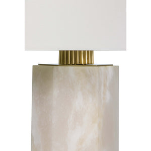 Regina Andrew Alabaster Column Table Tamp with Linen Shade
