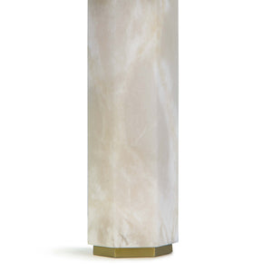 Regina Andrew Alabaster Column Table Tamp with Linen Shade