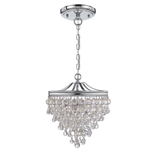 Calypso 3 Light Crystal Teardrop Polished Chrome Mini Chandelier