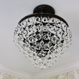 Calypso 3 Light Crystal Teardrop Bronze Mini Chandelier