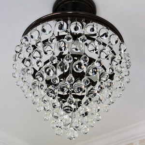 Calypso 3 Light Crystal Teardrop Bronze Semi-Flush