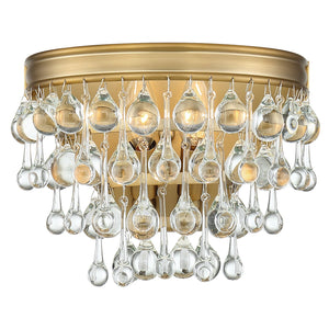 Calypso 2 Light Crystal Teardrop Polished Chrome Sconce