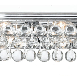 Calypso 6 Light Crystal Teardrop Polished Chrome Bathroom Vanity