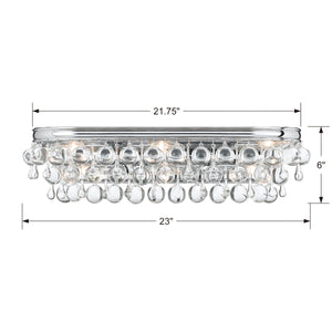 Calypso 6 Light Crystal Teardrop Polished Chrome Bathroom Vanity