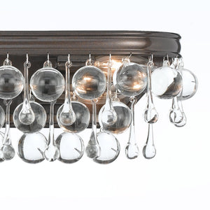 Calypso 6 Light Crystal Teardrop Polished Chrome Bathroom Vanity