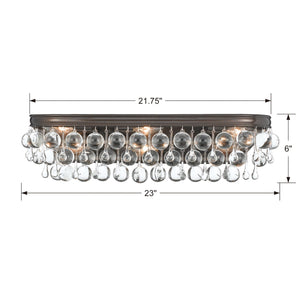 Calypso 6 Light Crystal Teardrop Polished Chrome Bathroom Vanity