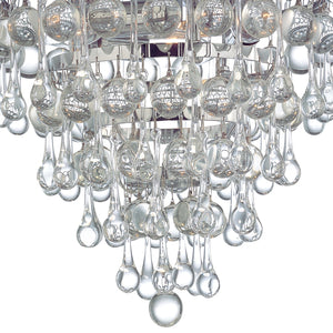 Calypso 3 Light Crystal Teardrop Polished Chrome Flush Mount