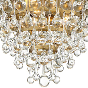 Calypso 3 Light Crystal Teardrop Polished Chrome Flush Mount