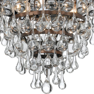 Calypso 3 Light Crystal Teardrop Polished Chrome Flush Mount