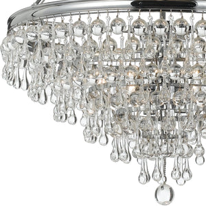 Calypso 8 Light Crystal Teardrop Polished Chrome Chandelier