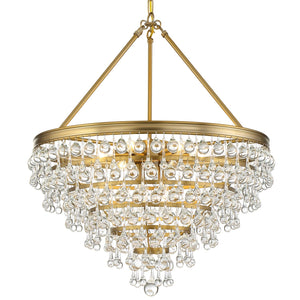 Calypso 8 Light Crystal Teardrop Polished Chrome Chandelier