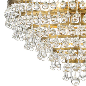 Calypso 8 Light Crystal Teardrop Polished Chrome Chandelier